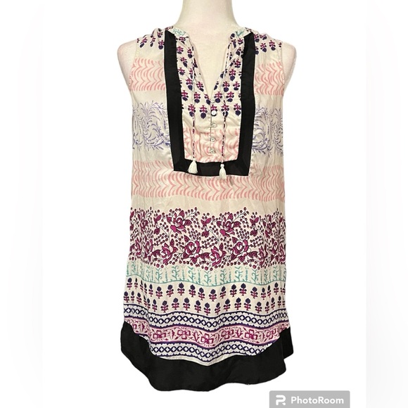 Anthropologie Maeve Istmo Tunic Sleeveless Silk Tank Top Belt Not Included Size2 - Picture 4 of 16